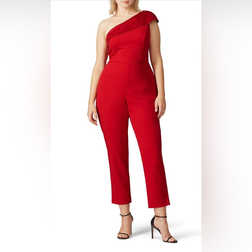 SAME DAY SHIPPING | One Shoulder Red Jumpsuit | Size 8 & Size 10 Available